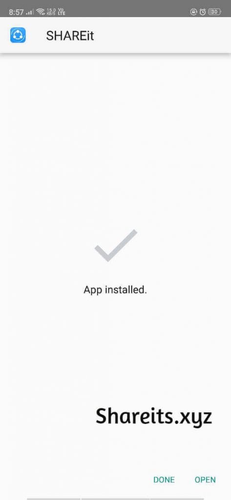 Successfully Installed SHAREit App